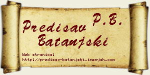 Predisav Batanjski vizit kartica